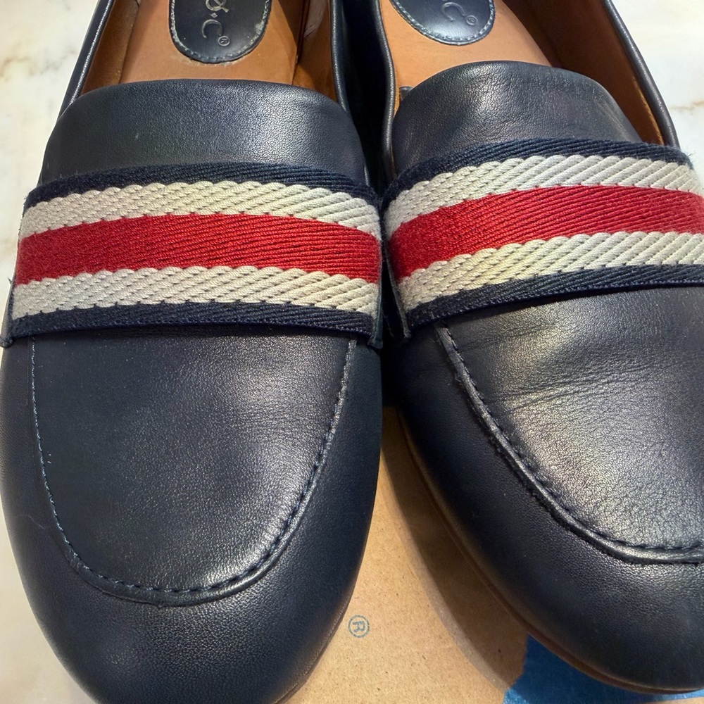 b.o.c. Deep Blue Leather Batley loafers